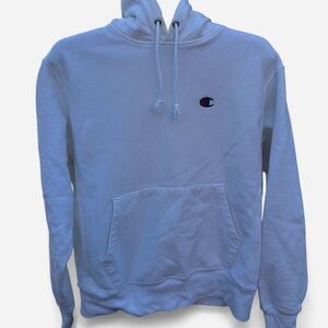 Champion Reverse Weave Hoodie White Heavyweight Logo Size Medium